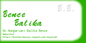 bence balika business card